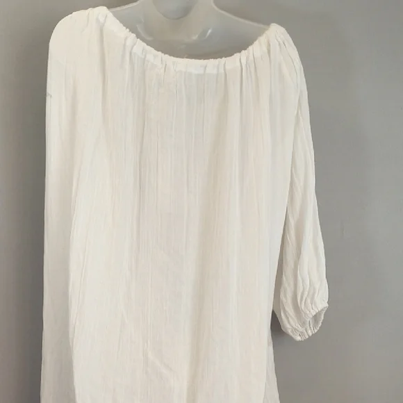 VITAMIN A COSTA CAFTAN WHITE CRINKLE COTTON COVER UP NWT SIZE -S - Picture 5 of 10